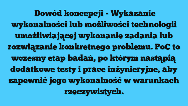 Proof of concept (PoC) 1 Proof of concept (PoC)